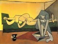 Frau couchee et Woman qui se lave le pied 1944 kubist Pablo Picasso